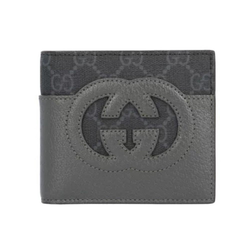 Gucci Basket Interlocking G Bi fold Wallet GG Supreme Canvas